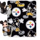 Disney Mickey Mouse NFL STEELERS Fleece Throw Blanket & Plush Mickey Hugger - Personalized