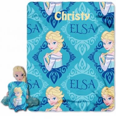 Disney's Frozen Elsa Character Pillow Hugger and Throw Blanket Set Personalized