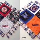 Yankess METS Combo Sensory Ribbon Security Blanket Lovey Tags 16"x16" BASEBALL Team inspired