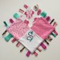 Sensory Ribbon Security Blanket Lovey with Tags 12” X 12” Minnie Mouse inspired
