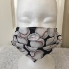 Face Covering - Baseballs on Black