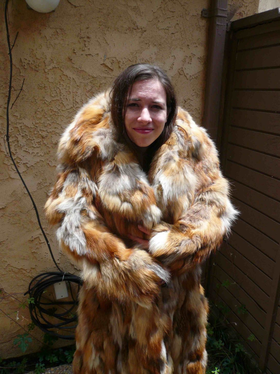 Full Length Red Fox Fur Coat (#65)