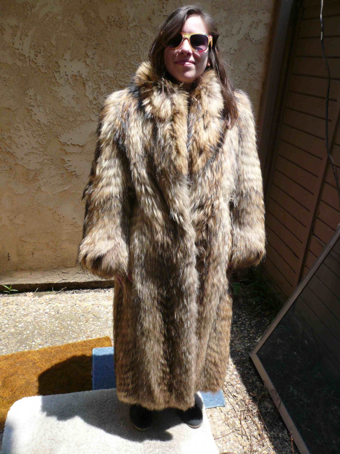 Full Length Tanuki Fur Coat 128 