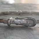 925 Sterling Silver (18.9g!) Belt & Buckle Hinged Bracelet (2.6") #608