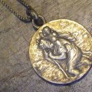 925 Sterling Silver Religious Catholic "Regarde St Christopher" 18" Necklace#782