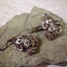 925 Sterling Silver Frog Cut Out Designed Dangle Hook Earrings #1280