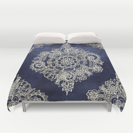 Cream Floral Moroccan Pattern DUVET COVERS for FULL SIZE 1LGQiay