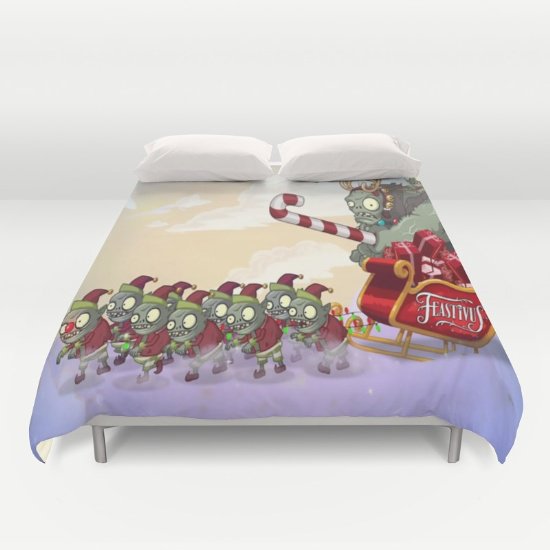Zombie vs plant Christmas DUVET COVERS for KING SIZE 2fFZM0H