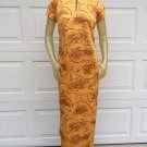 Vintage Hawaiian Mandarin Style Dress Orange Size 10 1960's 1970's