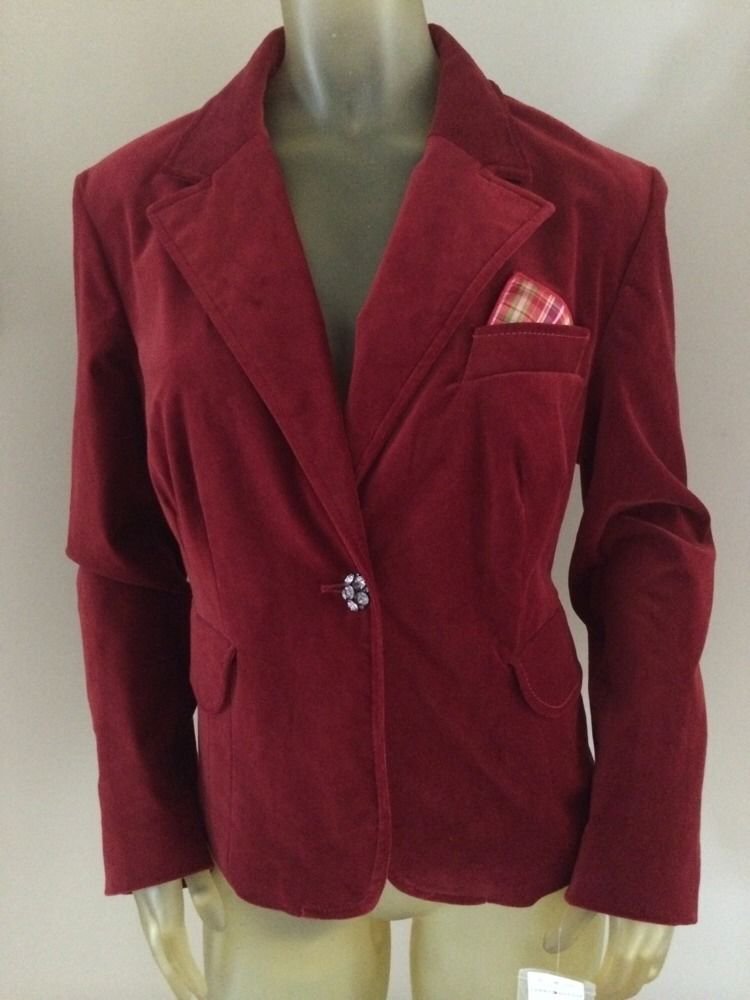 TOMMY HILFIGER RED STRETCH BLAZER SPORTS COAT JACKET WOMENS LADIES XL NWT