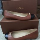 COACH ASHLEY A9379 Ballet Flat Saddle Black Size 6 NIB