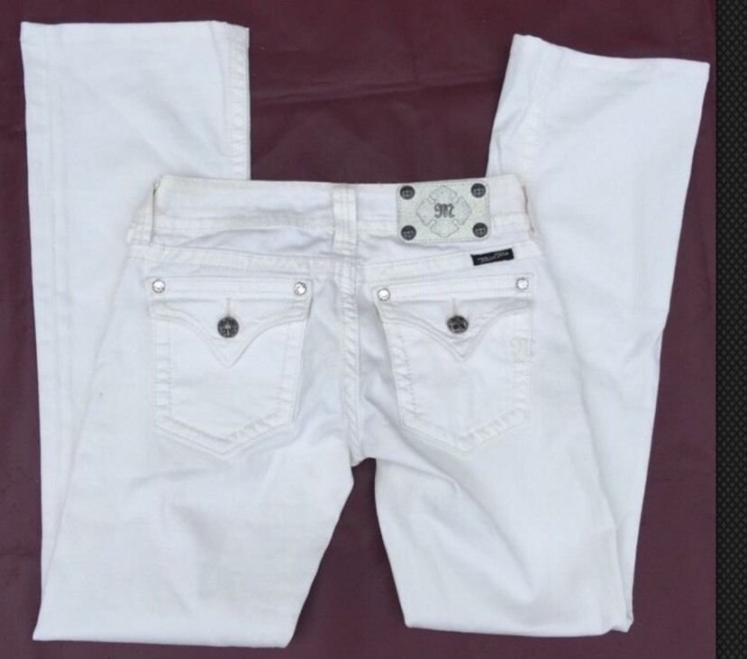 Miss Me Modelo White Stretch Boot Cut Jeans Size 28