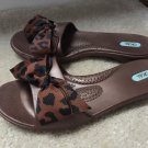 OKAL Brown SLIDE SANDALS With  BOW Size Med ML7-8