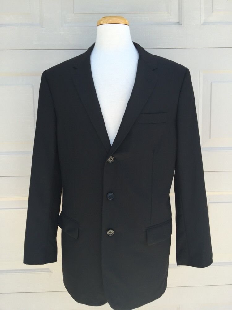 HELMUT LANG 100%  Virgin  Wool Lightweight BLAZER JACKET Men's 52  Black
