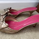Kate Spade Gold Kitten Heel Pumps Shoes Size 7 B