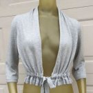 Anthropologie Sparrow Cardigan Gray Knit Sweater Tie Waist S Cotton Angora
