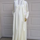 Vintage Christian Dior Nightgown Peignoir Sleepwear Set Ivory Size Small