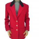 RED RIVER COLLECTION Pioneer Wear Red Wool Blazer Jacket Coat Lined Size M
