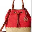 NWT Michael Kors Marina Espadrille Large Shoulder Bag in Watermelon NEW