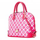 Dooney & Bourke PM343 Sanibel Coated Canvas Zip Zip Satchel Hot Pink BNWT