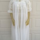 VINTAGE Peignoir Ivory Sheer Set Size 34 SMALL 1950