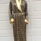 VICTORIAS SECRET SILKY  ROBE lounge wear Size MEDIUM BLACK  AND  GOLD NWOT