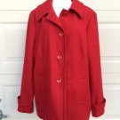 Ann Klein Red Wool Blend Peacoat Size XL NWOT