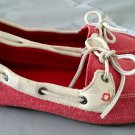 KEEN "CATALINA" 10 RED CANVAS BOAT SHOES EUC