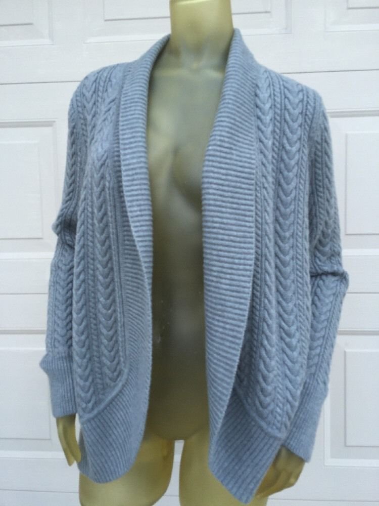 Talbots gray cable  knit Sweater cardigan Size 1X NWT