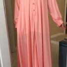 Vintage Sears At Home Wear Peach Nylon Gown  Size Large Beautiful Hollywood Glam