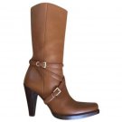 AUTH PRADA Tan Pebble Leather Boots Size 6 EXCELLENT