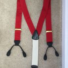 Sharp TRAFALGAR Adjustable Red  Braces Suspenders Brass Black Leather Ends