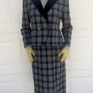 VTG PENDLETON Red Black Multi Tartan Plaid Wool Fitted  and Skirt Suit 8/10