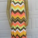 ANTONIO MELANI Multicolored Chevron Print Sleeveless Shift Dress Sz XS