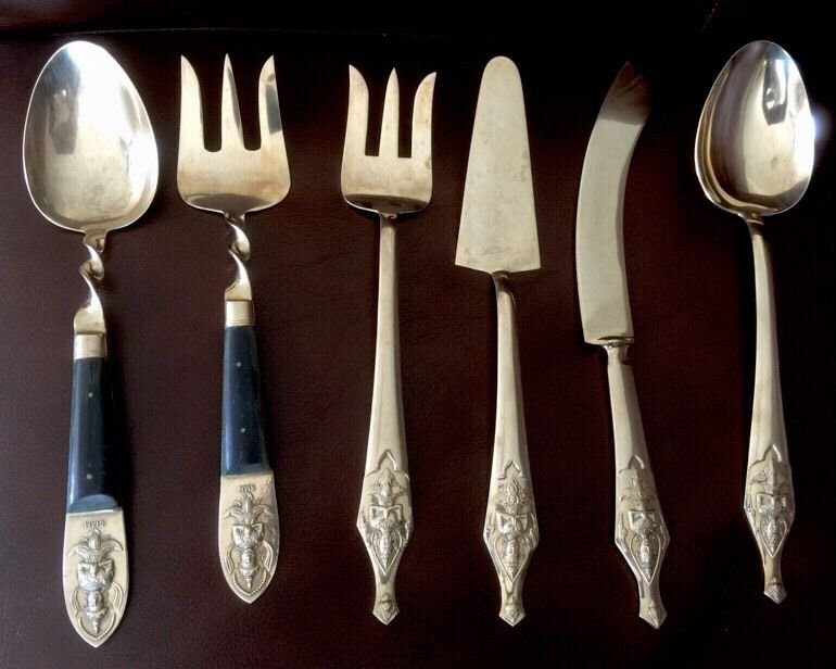 siam brass 6 piece serving set