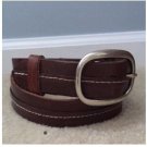 BED STU Brown Distressed Leather Silver Buckle Unisex  Belt Size 36