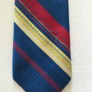 CHRISTAIN DIOR VINTAGE POLYESTER TIE WIDE 1970's Blue Red Yellow AWESOME!