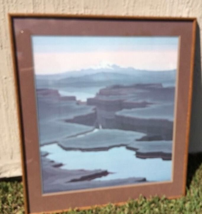 Captivating Framed Jerry Schurr Four Color Poster " SHADOW LAKE " 1980's