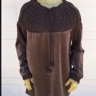 Soft Surroundings Brown  Velour Sweater Top Size XL NWT