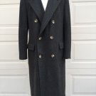 Mens Charcoal Gray 100% Pure Virgin Wool Austin Reed Double Breasted Coat 40 R