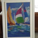 Framed Sail Boats Canvas Art by Jane Slivka 45 X 35