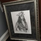 FRAMED MATTED PRINT of "Johhny Depp as Jack Sparrow" 13 X 16  SIGNED WENDY