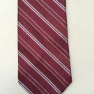 MICHAEL KORS  100% SILK BURGUNDY, GRAY, WHITE STRIPE AWESOME TIE NECKTIE! MINT