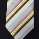 Hugo Boss Necktie Tie 100% Silk Yellow Navy Copper Diagonal Stripes MINT