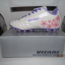 New Vizari Blossom Youth Soccer Cleats Girls Purple/White with flowers Size 13
