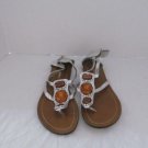 Silver toe post sandals with jewels size 7.5