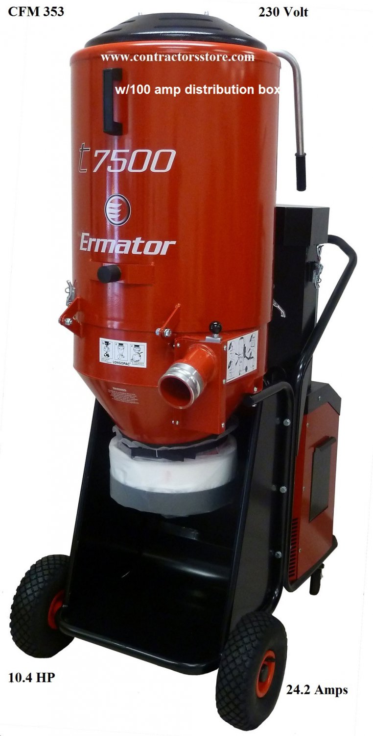 Concrete Dust Extractor HEPA Vacuum w/ Distribution Box 100 AMP 230V