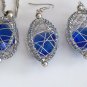 FLOATING CREATED SAPPHIRE NECKLACE AND EARRING SET BY SCHANDRA JEWELRY