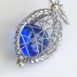 FLOATING CREATED SAPPHIRE NECKLACE AND EARRING SET BY SCHANDRA JEWELRY