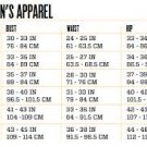 Size Chart for Women